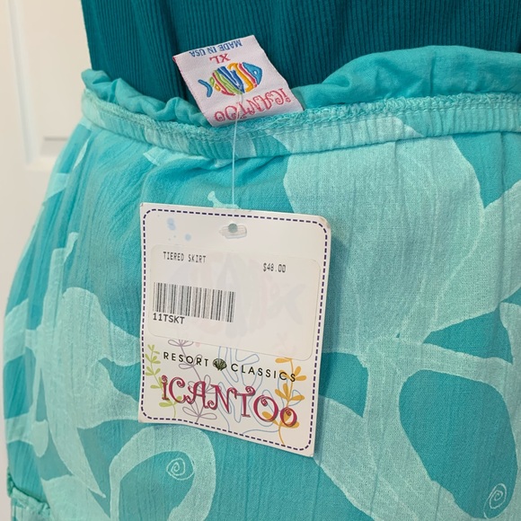 Pretty aqua print tiered skirt - Picture 3 of 3